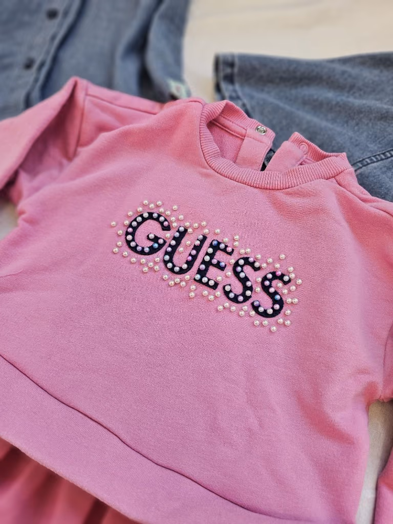Guess розова блуза с перли